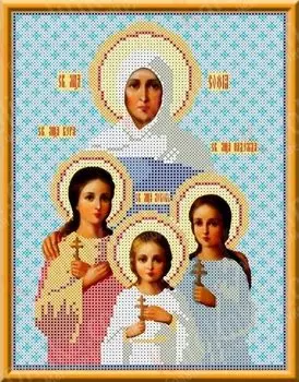 КБИ-4008 Канва с рисунком для бисера 'Вера. Надежда. Любовь', А4