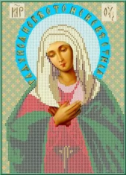 КБИ-4012 Канва с рисунком для бисера 'Икона Пресвятой Богородицы Умиление', А4