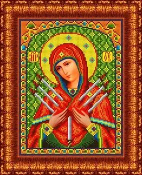 КБИ-4018/1 Канва с рисунком для бисера 'Божья Матерь Семистрельная', А4