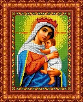 КБИ-4078 Канва с рисунком для бисера 'Пресвятая Богородица 'Отчаянных Единая Надежда', А4