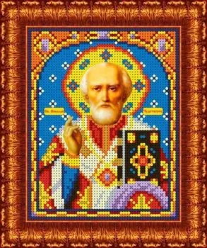 КБИ-5025/1 Канва с рисунком для бисера 'Святой Николай', А5