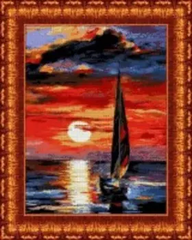 КБП-2008 Канва с рисунком для бисера 'Парусник' А2