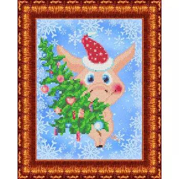 КБЖ-4034 Канва с рисунком для бисера 'Желаем счастья!' А4