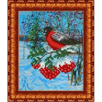 КБЖ-5009 Канва с рисунком для бисера 'Снегирь', А5
