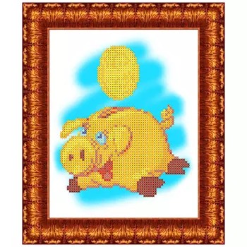 КБЖ-5033 Канва с рисунком для бисера 'Копилка. Год свиньи' А5