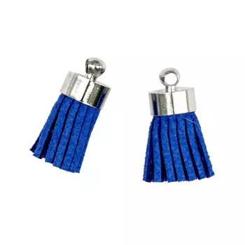 Кисти для бижутерии и/замша, 1,5 см, 2 шт, Астра (синий)