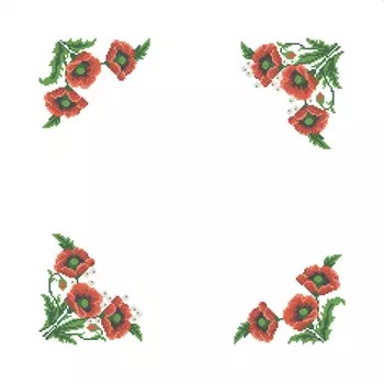 ККСН 007 Набор салфетка для вышивки крестом 'Маки' 45*45см