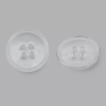 КЛ23-4 Пуговица 23мм, 4пр, ПС, прозр.стекло