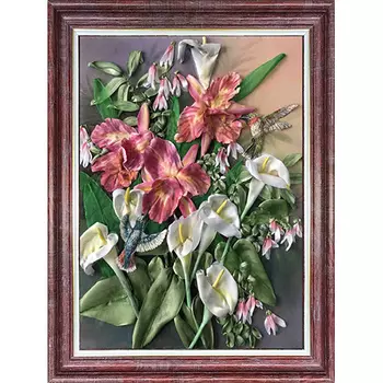 КЛ(л)-3016 Набор для вышивания лентами 'Колибри' 27,7*34,5 см