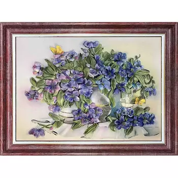 КЛ(л)-3019 Набор для вышивания лентами ' Первоцветы' 25,5 * 33,4 см