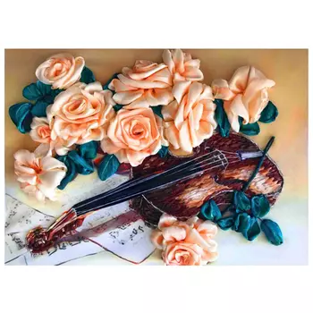 КЛ(л)-3023 Набор для вышивания лентами 'Грация и музыка' 25* 32,5 см