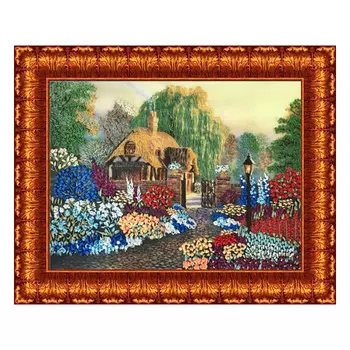 КЛ(н)-3005 Набор для вышивания лентами 'Цветы у дома' 25,5*35см