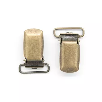 Клипса для подтяжек гладкая 20мм сталь (уп.20шт) New Star (антик)