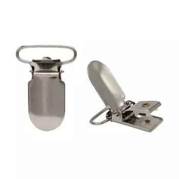 Клипса для подтяжек гладкая 25мм сталь (уп.20шт) New Star (никель)