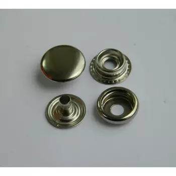 Кнопка №61 (O-образная) 15мм сталь (уп.~72шт) New Star (никель)