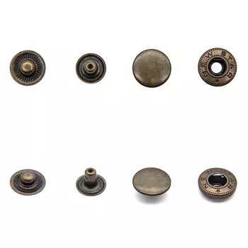 Кнопка Альфа 15мм сталь (уп.~72шт) New Star (антик)