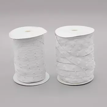 Кнопка пластиковая на тесьме равномерная 20мм*45,7м (белый)