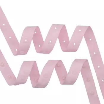 Кнопка пластиковая на тесьме равномерная 20мм*45,7м (розовый)