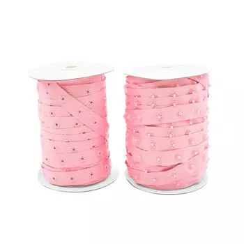 Кнопка пластиковая на тесьме равномерная 20мм*45,7м (светло-розовый)