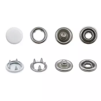 Кнопка трикотажная (закрытая) 7,8мм латунь/цв.эмаль (уп.~144шт) New Star (101 белый)