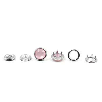 Кнопка трикотажная Жемчужинка 9,5мм, латунь/акрил (133 розовый)