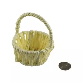 Корзинка оплетённая бумажной раффией круглая (7х7х8,5)