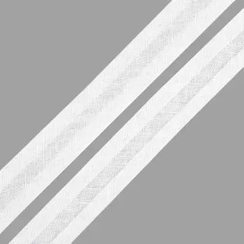 Косая бейка 15 мм*132м (х/б) (001 белый)