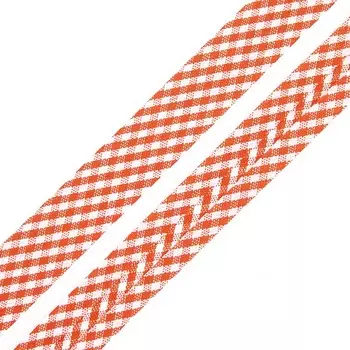 Косая бейка 1,5см шотландка (SB16 красный/белый)