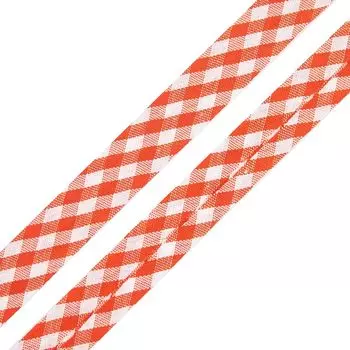 Косая бейка 1,5см шотландка (SB5 красный/белый)