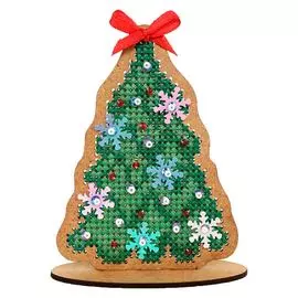 КП-100 Набор для вышивания крестом на основе Созвездие 'Голубая ель' 6,5*9 см