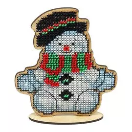 КП-104 Набор для вышивания крестом на основе Созвездие 'Снеговик' 8,5*9,5 см