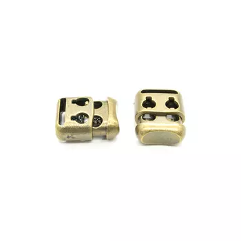 KP S-076 Фиксатор (стопор) 2 отв. d=4мм, 20мм*16мм, пластик под металл (OB (бронза))