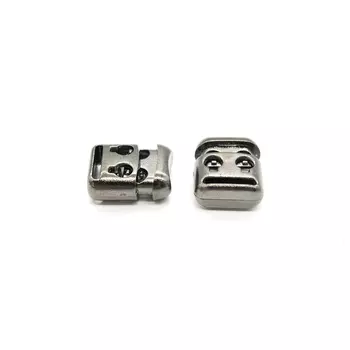 KP S-076 Фиксатор (стопор) 2 отв. d=4мм, 20мм*16мм, пластик под металл (pewter (олово (черный никель)))