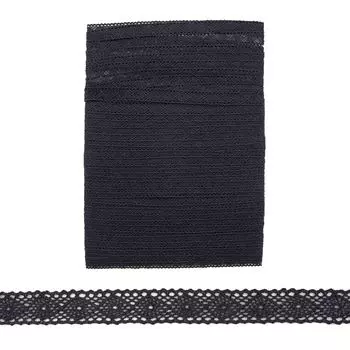 Кружево 10мм х/б вязаное 7550-2742-1 11мм*20м (черный)