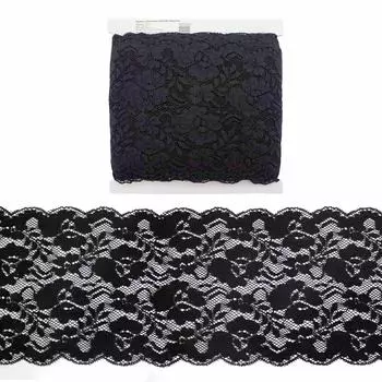 Кружево 15,0см эластичное, 9199 (черный)