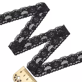 Кружево 27мм стрейч 0624-1088 (черный)