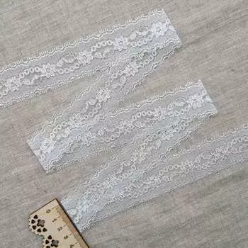 Кружево 3,3см*25м сетка 0623-1066 (белый)