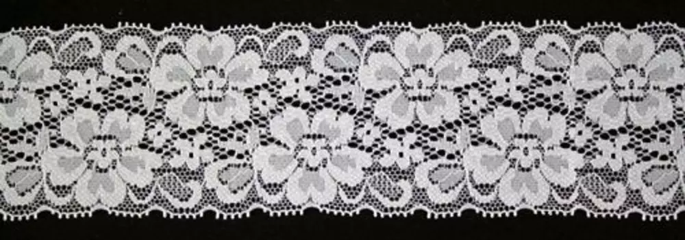 Кружево 6,0см эластичное, 9070А (белый)