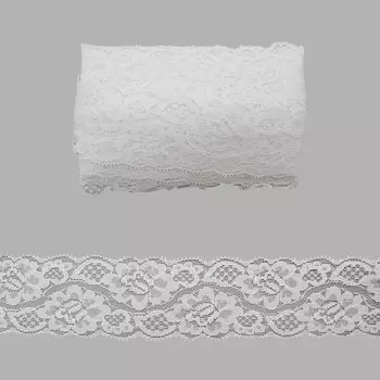 Кружево эластичное EL-35, 58мм*20м (JD001 белый)