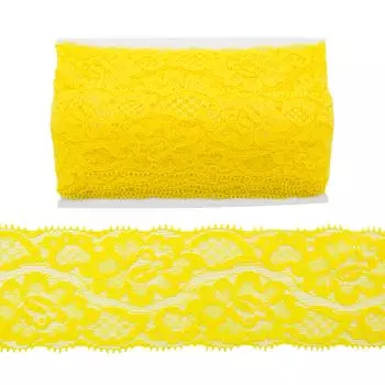 Кружево эластичное EL-35, 58мм*20м (JD012 желтый)
