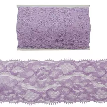 Кружево эластичное EL-35, 58мм*20м (JD027 сиреневый)