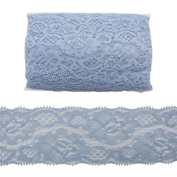 Кружево эластичное EL-35, 58мм*20м (JD040 голубой)