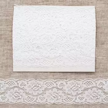 Кружево эластичное EL-35, 58мм* 5 м (+/- 4 см), JD001 белый