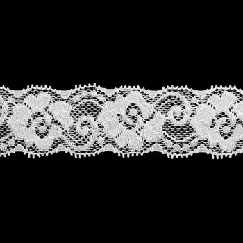 Кружево эластичное LAEC106523, 35мм*25м (белый)