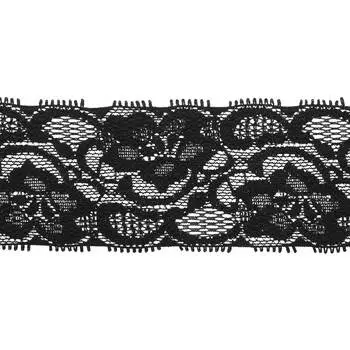 Кружево эластичное LAEC1091, 45мм*25м (черный)