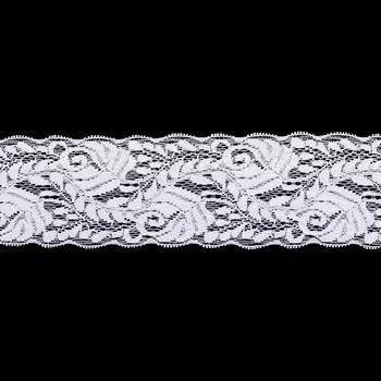 Кружево эластичное LAEC5108, 60мм*25м (белый)