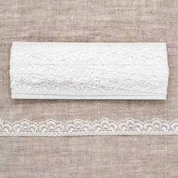 Кружево эластичное LAEC5233, 16мм*5 м (+/- 4 см), белый
