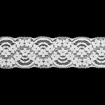 Кружево эластичное LAEC5266, 52мм*25м (белый)