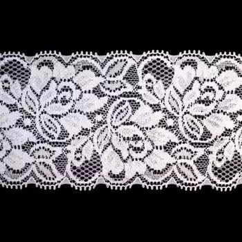 Кружево эластичное, LAEC7024, 70мм*20м (белый)