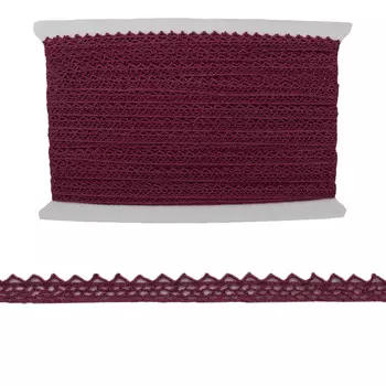 Кружево CL-001, 8мм*20м, х/б (JD113 бордовый)